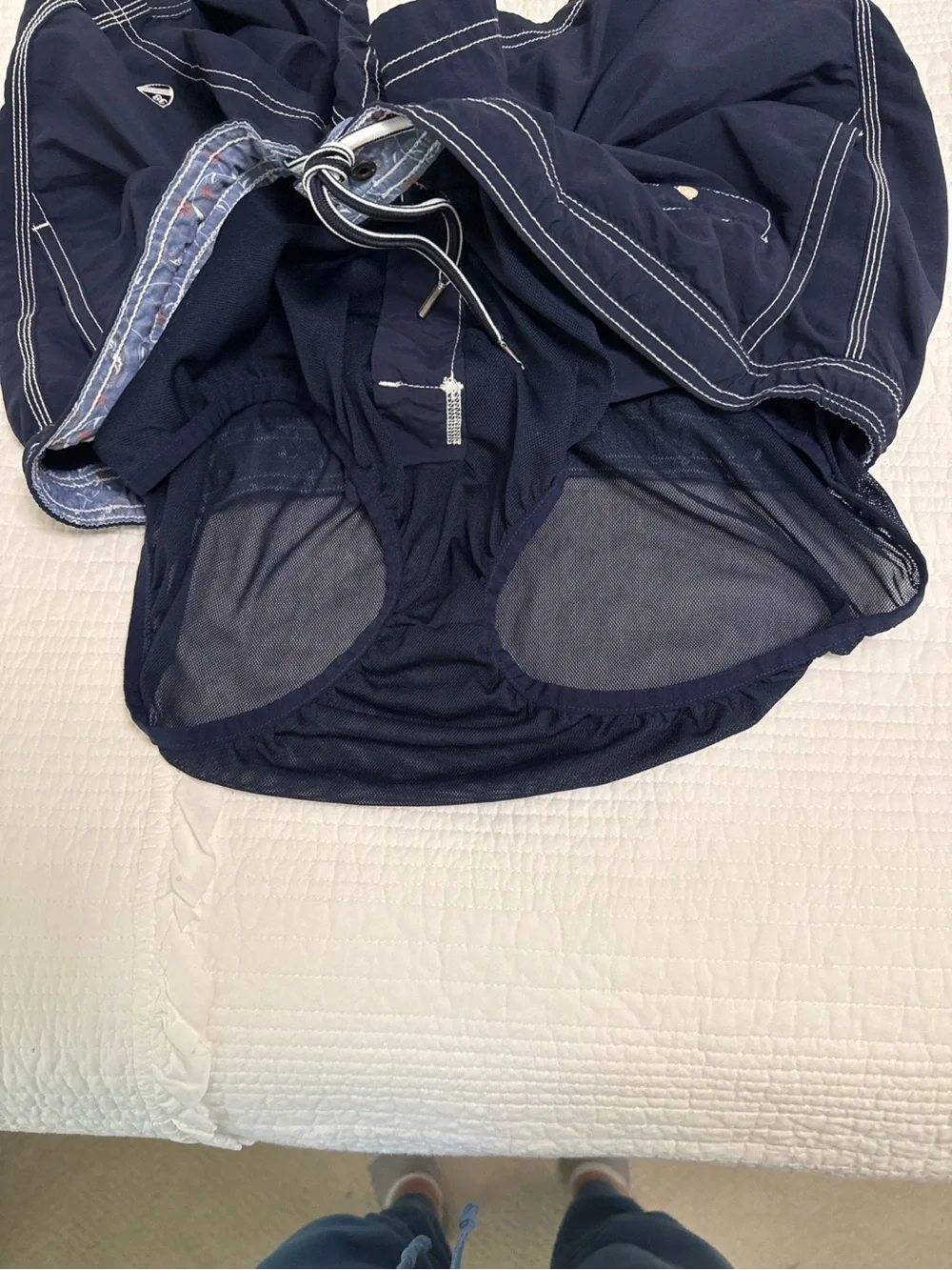 Cremieux Navy Swim Trunks XL Mesh Lined Preppy Coastal Beach Shorts